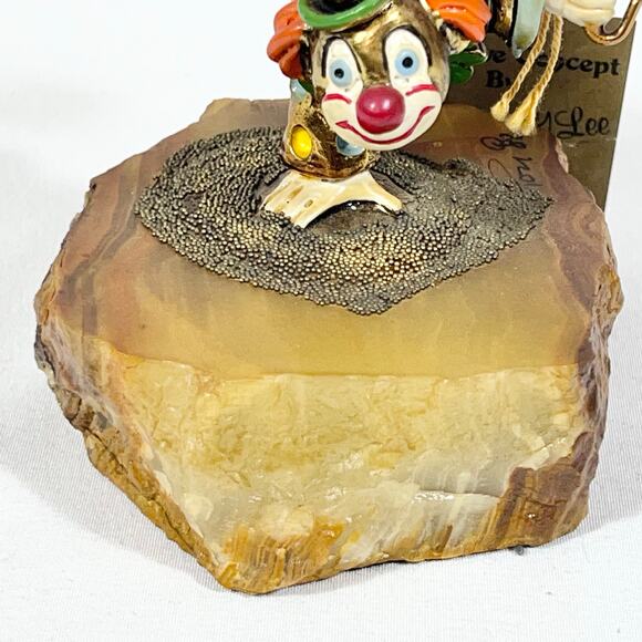 Ron Lee Acrobat Handstand Clown Umbrella Gold Onyx Hand Painted Signed 1982 - Picture 7 of 16